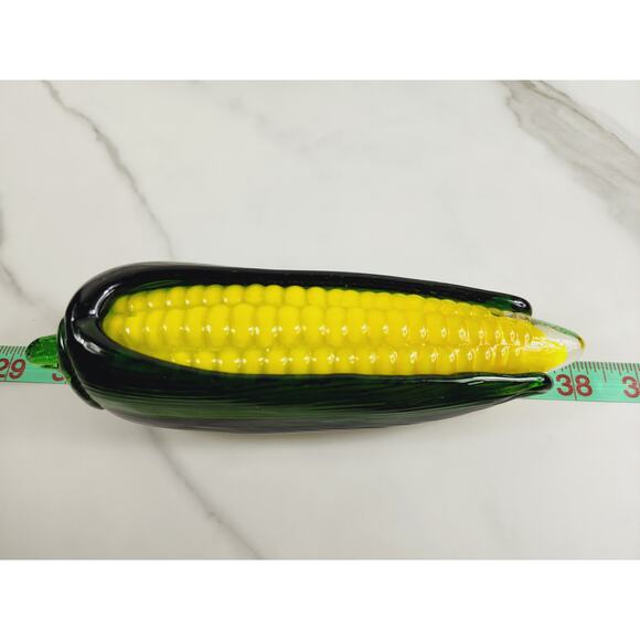 Art Glass Hand Blow Ear Sweet Corn Vegetable 8" Home Decor 90s Vintage - Picture 11 of 12